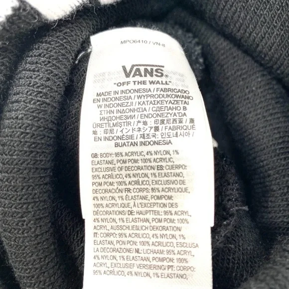 Vans WM Spirit Pom Black Checker Beanie Skateboarding Hat Women Men VN0A5LG3BLK - Picture 5 of 16